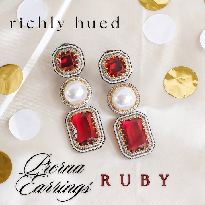 Prerna Earrings - Ruby Look