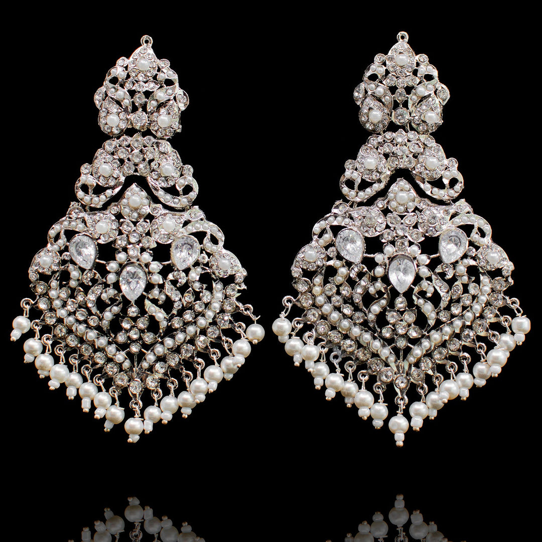 Mahveen Earrings Silver Look