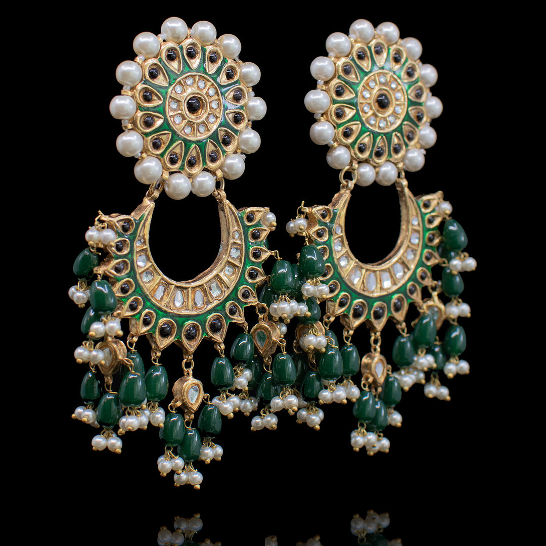 Ahana Earrings - Green